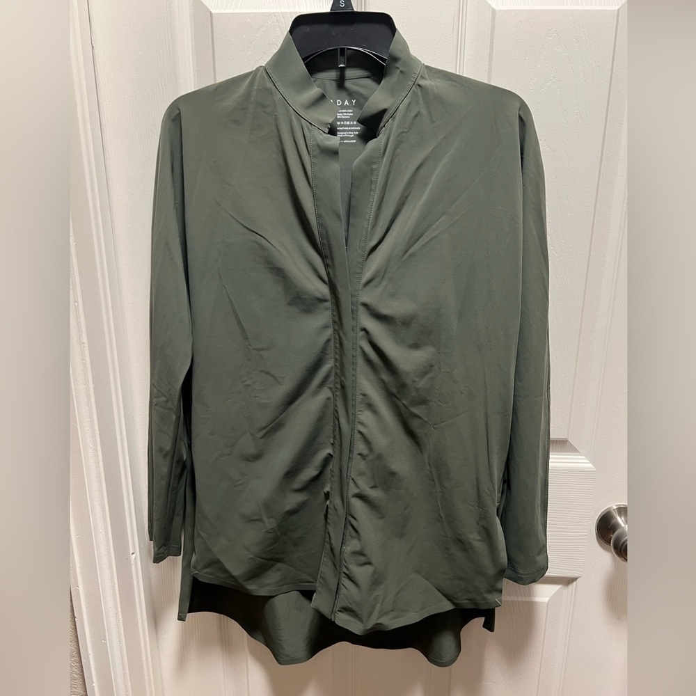 ADAY | Something Borrowed Button Up Shirt Moss Green Sz S